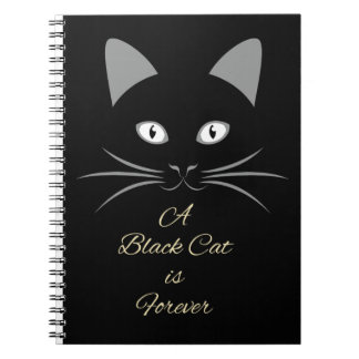 Caderno Espiral Um gato preto é Forever