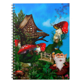 Caderno Espiral Um Gnomo para minha Arte de Fantasia do Jardim