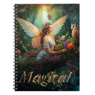 Caderno Espiral Um lago de fada mágica Texto decorativo mágico