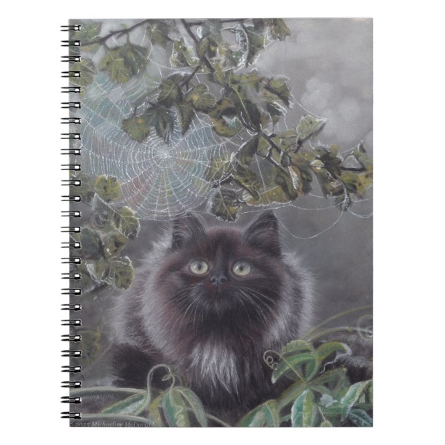 Caderno Espiral Um lugar silencioso - Notebook Kitten e Spiderweb (Frente)