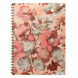 Caderno Espiral Um matiz suave, cor de laranja rosado chamado Peac