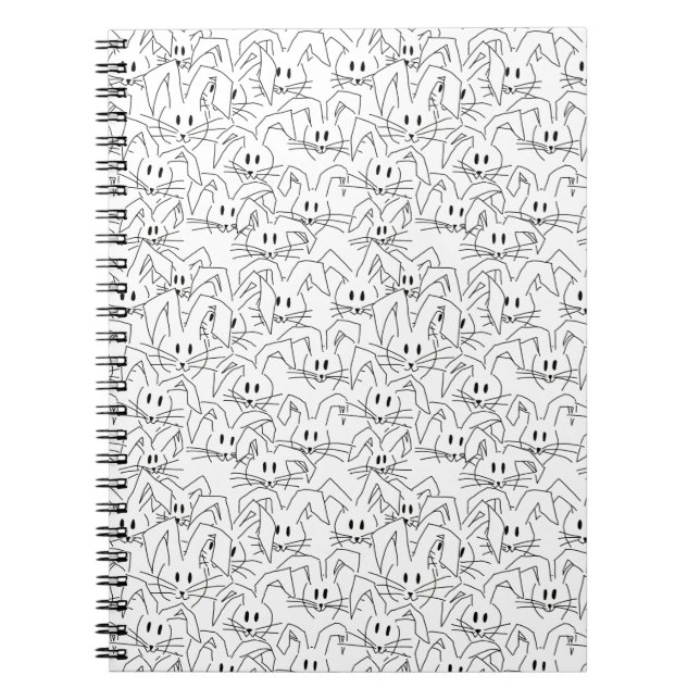 Caderno Espiral Um monte de Bunnies em branco - padrão perfeito. (Frente)