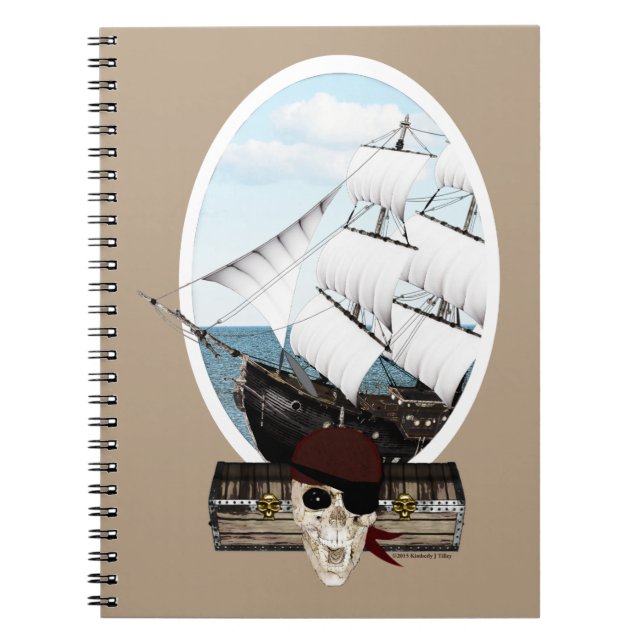 Caderno Espiral Um navio pirata (Frente)