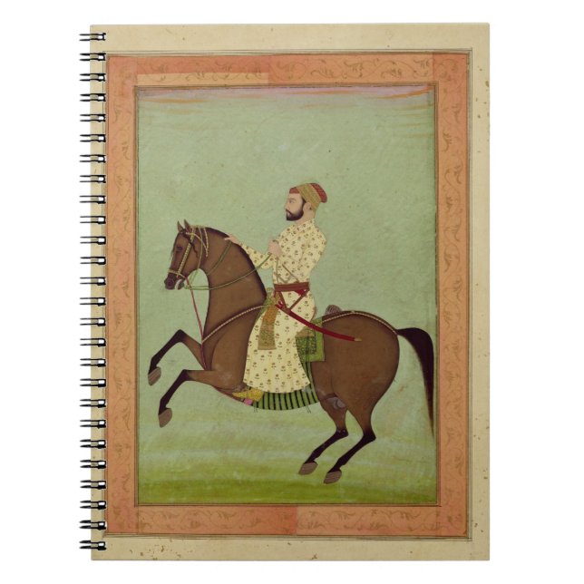 Caderno Espiral Um nobre de Mughal a cavalo, c.1790, do Larg (Frente)