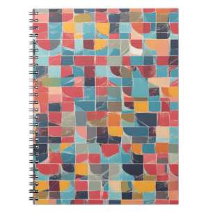Caderno Espiral Um notebook moderno com Design de mosaico vibrante