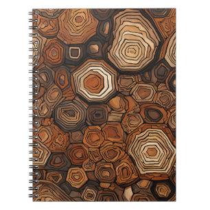 Caderno Espiral Um notebook russo com textura natural de madeira
