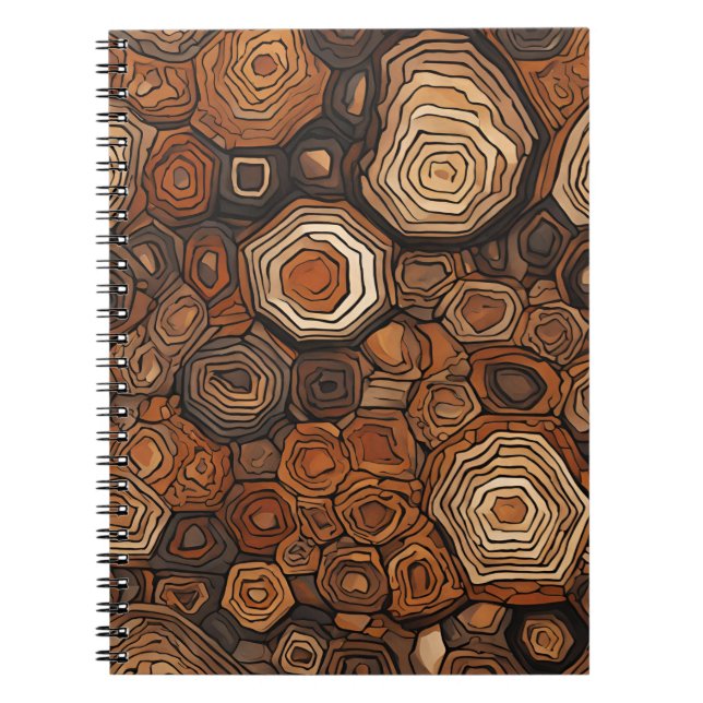 Caderno Espiral Um notebook russo com textura natural de madeira (Frente)