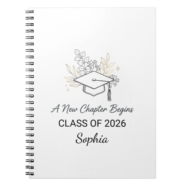 Caderno Espiral Um Novo Capítulo Começa Turma de 2026 Personalizad (Frente)