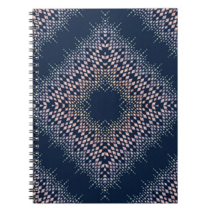 Caderno Espiral Um ornamento oriental azul.