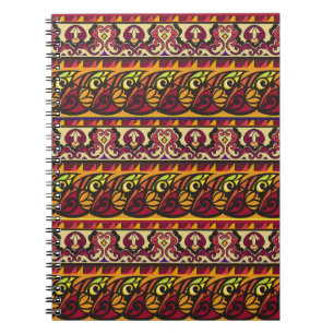 Caderno Espiral Um ornamento sem costura étnico colorido. Floral