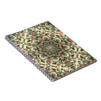 Caderno Espiral Um Padrão de Mandala Floral