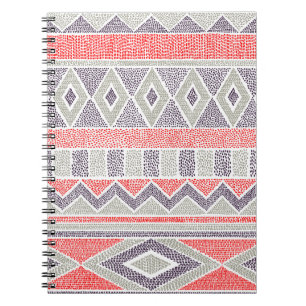Caderno Espiral Um padrão étnico sem igual. Tribal e aztec