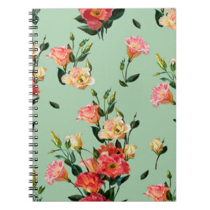 Caderno Espiral Um padrão floral constante no estilo vitoriano. B