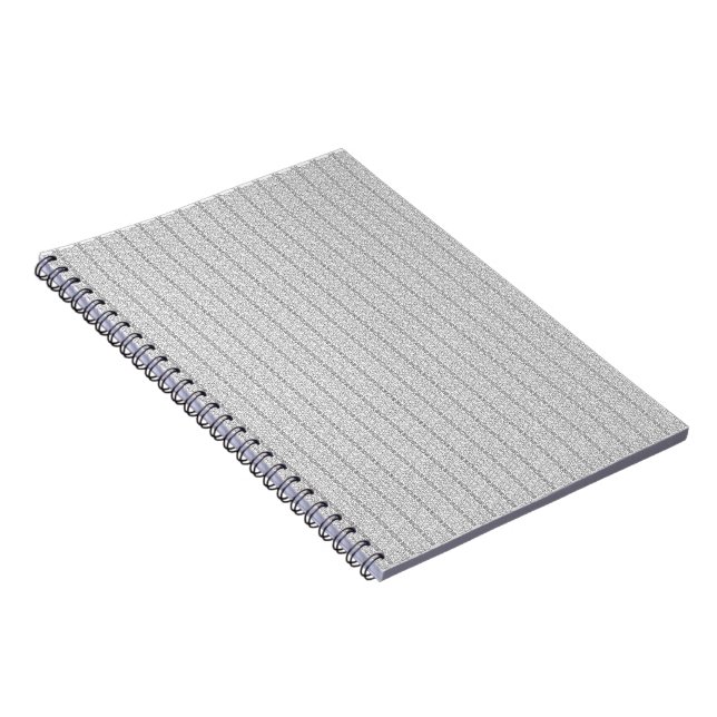 Caderno Espiral Um padrão geométrico branco e cinza preenche a ima (Lado Direito)