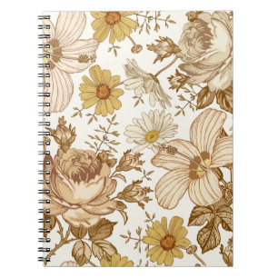 Caderno Espiral Um padrão perfeito. Belo reino rosa florescente