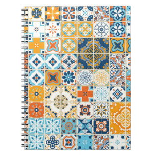 Caderno Espiral Um padrão perfeito com azulejos portugueses. ído