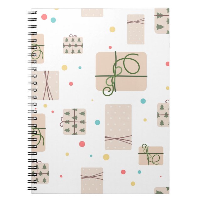 Caderno Espiral Um padrão perfeito com caixas de presentes. Presen (Frente)