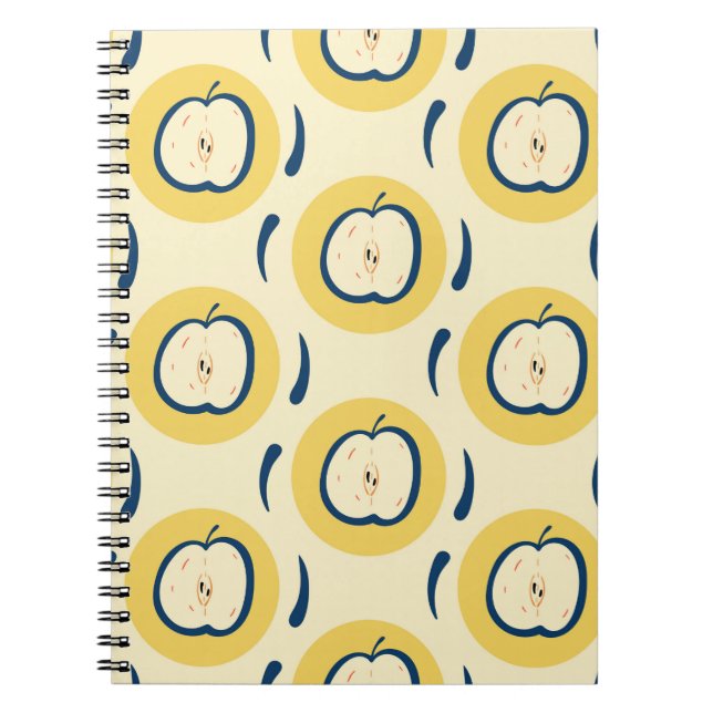 Caderno Espiral Um padrão perfeito de colheita com maçã.  (Frente)