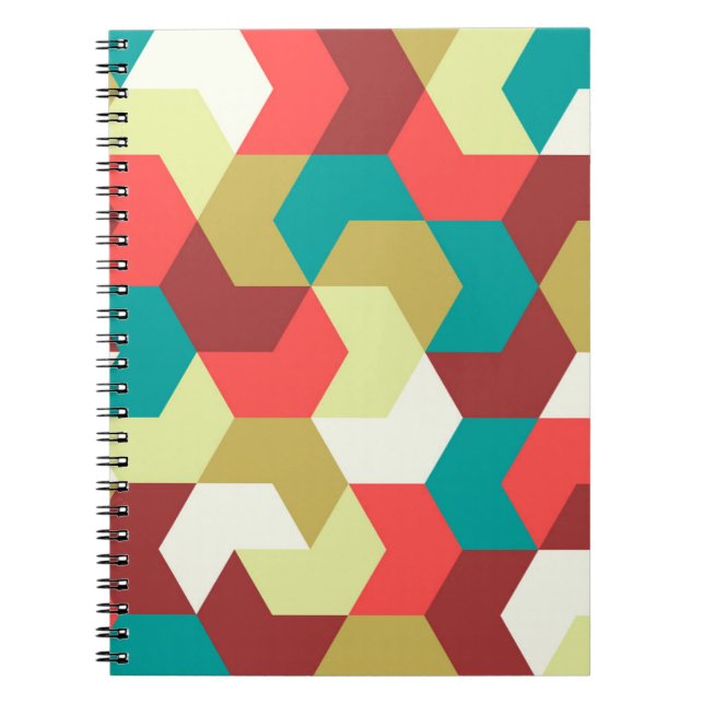 Caderno Espiral Um padrão perfeito. Fundo geométrico sem fim (Frente)