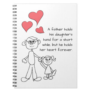 Caderno Espiral Um pai guardara a mão da sua filha