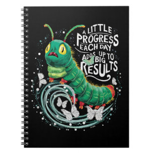 Caderno Espiral Um Pequeno Progresso Todos os Dias Lagarta Comilon
