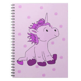 Caderno Espiral Um pequeno unicórnio giro e cor-de-rosa