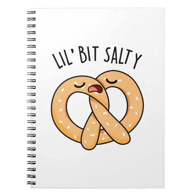 Caderno Espiral Um pouco de pretzel engraçado pun salgado  (Frente)