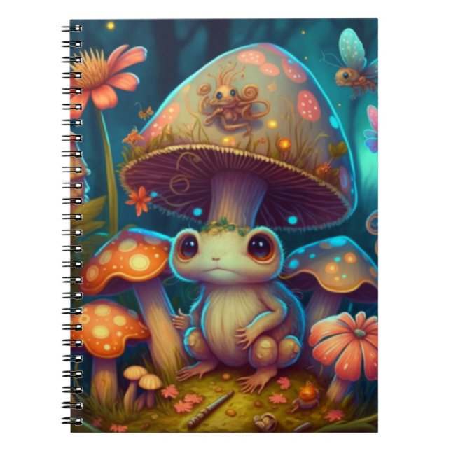 Caderno Espiral Um sapo mágico de cogumelos (Frente)