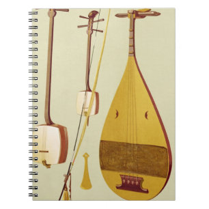 Caderno Espiral Um shamisen, um kokyu e um biwa, japonês, 'da MU