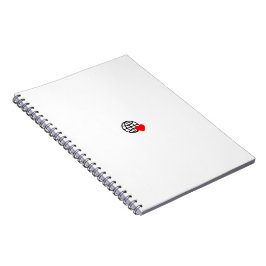 Caderno Espiral Um símbolo vermelho do coração criado com linhas s
