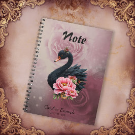 Caderno Espiral Um toque de rosa e brilho de cisne. 