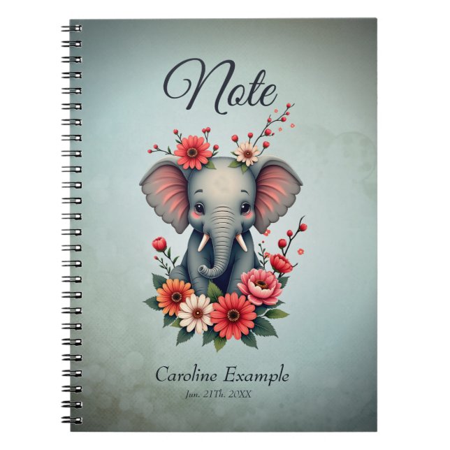 Caderno Espiral Um toque do verão: O bebê elefante (Frente)