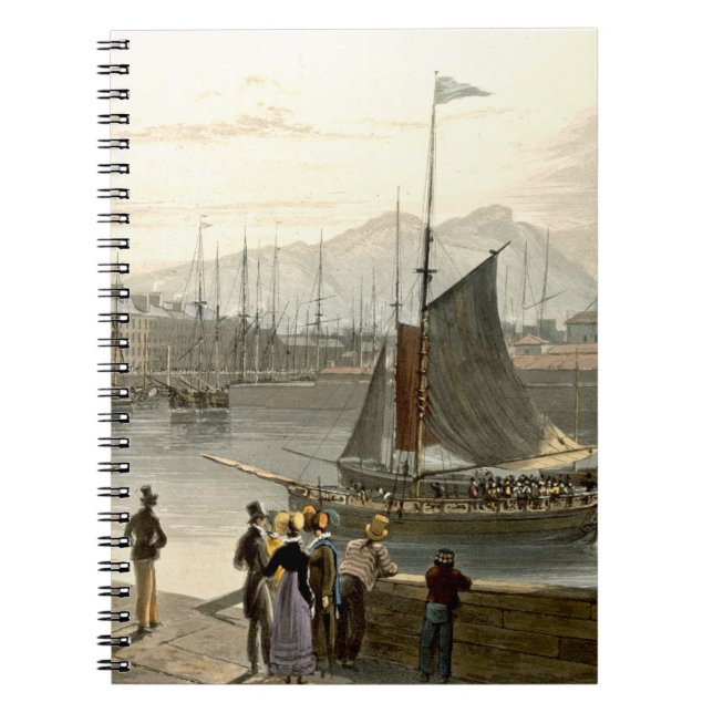 Caderno Espiral Uma balsa que chega em Leith, 'de uma viagem em (Frente)