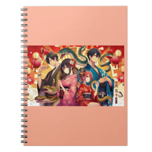 Caderno Espiral Uma celebração lunar passada com serpentes
