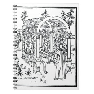 Caderno Espiral Uma cena do jardim, de "Hypnerotomachia Poliphili"