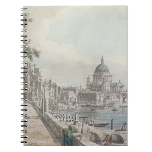 Caderno Espiral Uma cópia da parte de um desenho por Canaletto, d