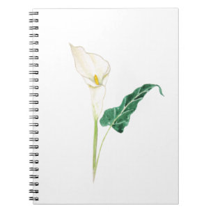 Caderno Espiral uma cor branca de lírio lírio