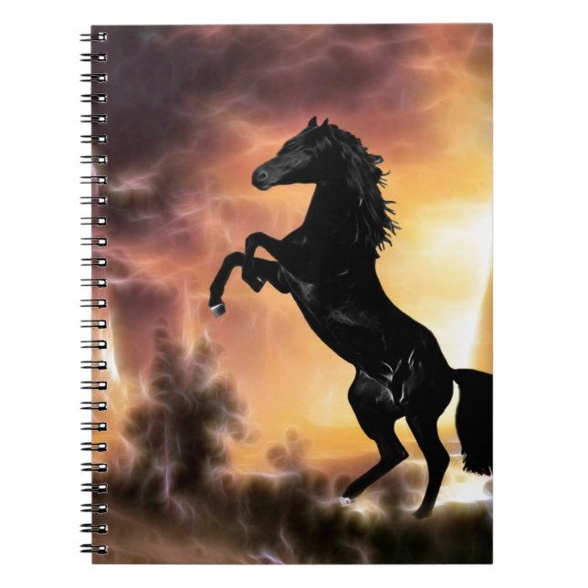Caderno Espiral Uma criação de cavalos frisesianos (Frente)