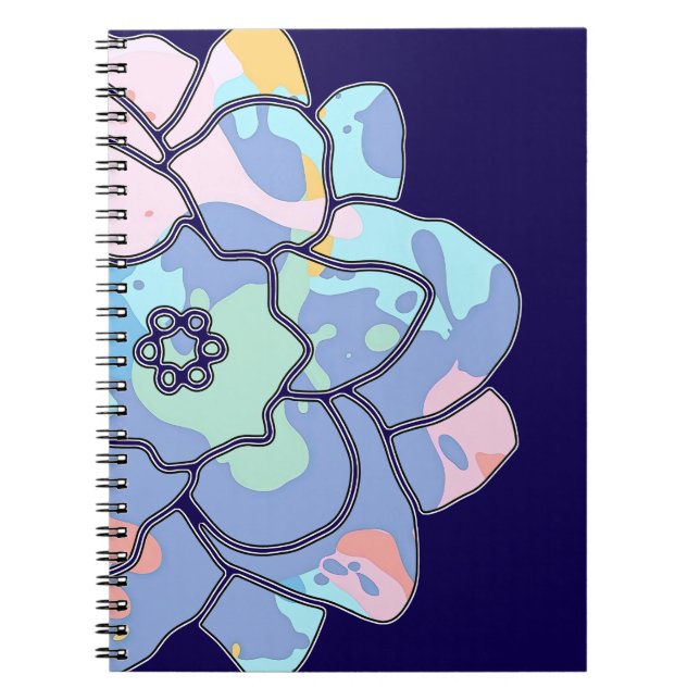 Caderno Espiral Uma flor feita de manchas de tinta (Frente)