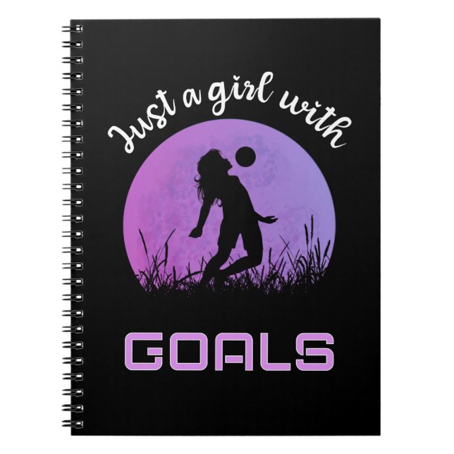 Caderno Espiral Uma garota com objetivos futebol lindo (Frente)