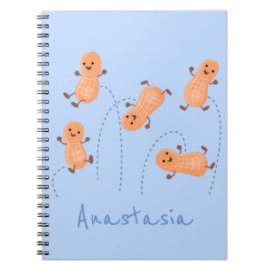 Caderno Espiral Uma ilustração de desenho animado de amendoins de 