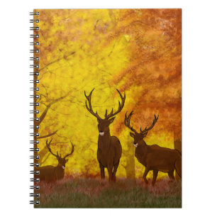 Caderno Espiral Uma ilustração incrível de cervo, caça, animal,