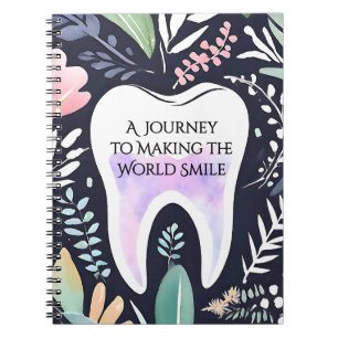 Caderno Espiral Uma jornada para sorrir: Boho Floral Dental Sudent