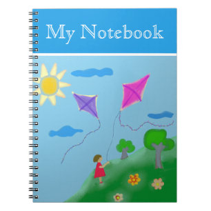 Caderno Espiral Uma menina com papagaios