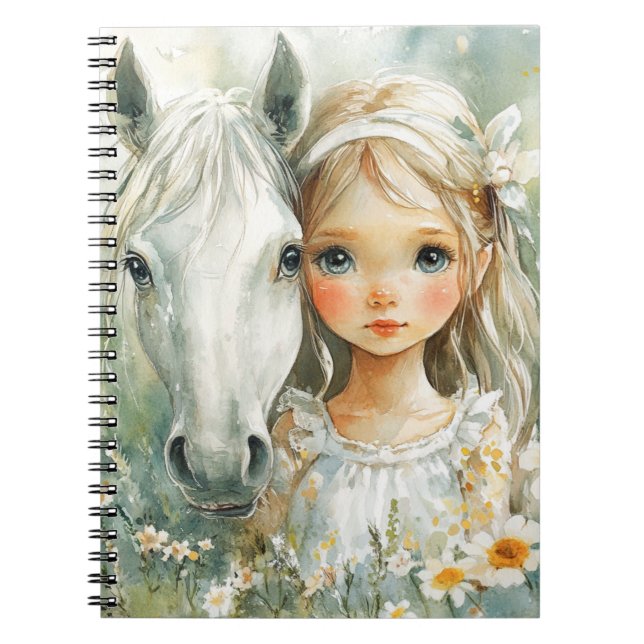 Caderno Espiral Uma Menina com um Cavalo (Frente)