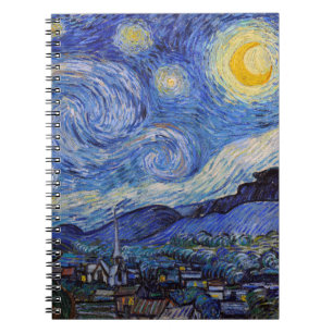 Caderno Espiral Uma Noite Estrelada: Saint Remy por Vincent Van Go