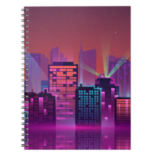 Caderno Espiral Uma paisagem urbana colorida e brilhante. ilustraç