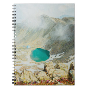 Caderno Espiral Uma pintura a óleo na canvas do pico mais alto em
