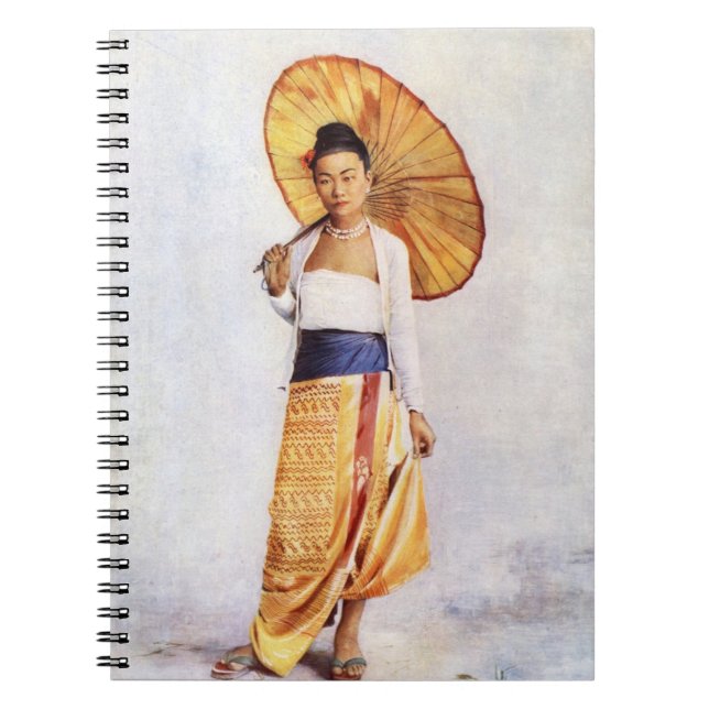 Caderno Espiral Uma Senhora Birmanesa (Frente)