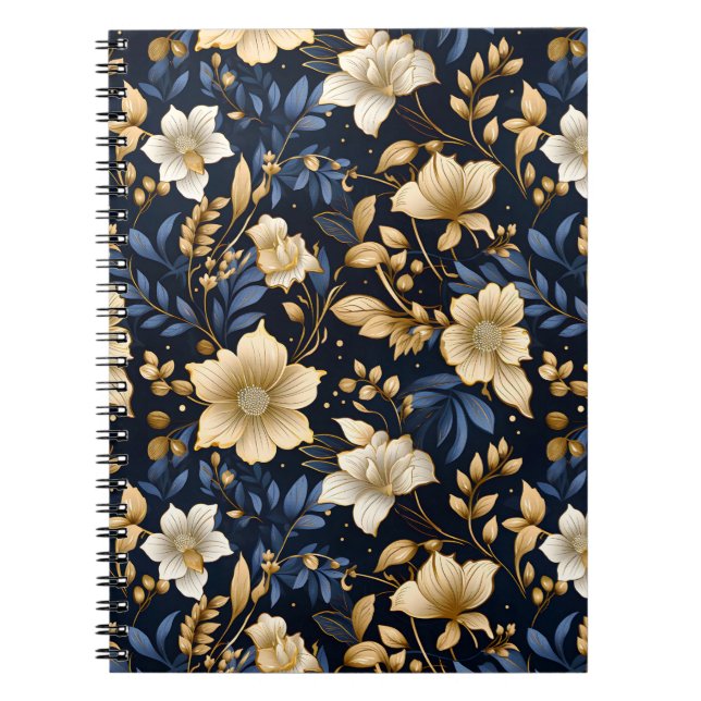 Caderno Espiral Uma Série Floral de Casamento Design 6 (Frente)